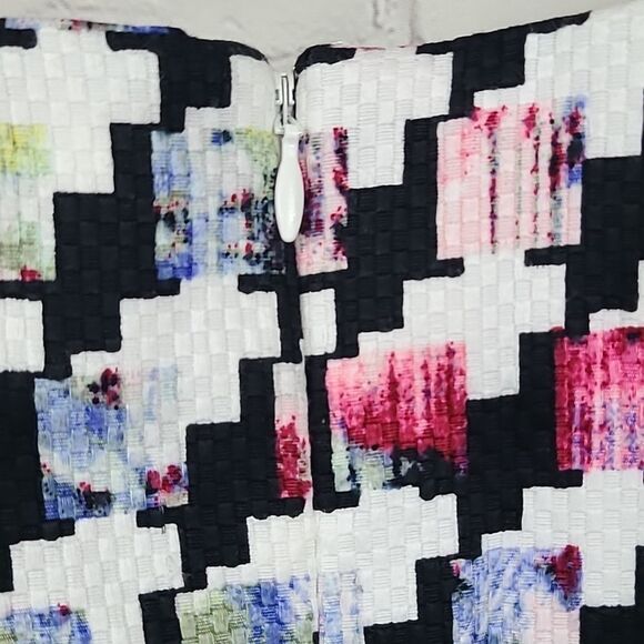 White House Black Market Houndstooth Mixed Print Pencil Skirt Twill Office Wear - Picture 7 of 10